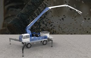 Wheel Chassis Boom Type Portable Concrete Pump with mixer