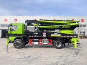 33m boom concrete pump truck with pan mixer