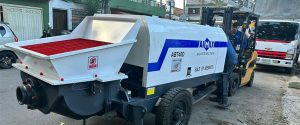 Trailer Type Concrete Portable Pump in Colombia lifted by forklift