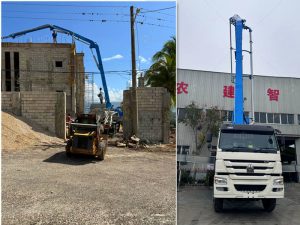 Boom Concrete Pump at Jamaica Constrution Site