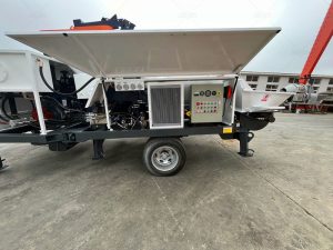 quality check of concrete mixer pump in Aimix factory