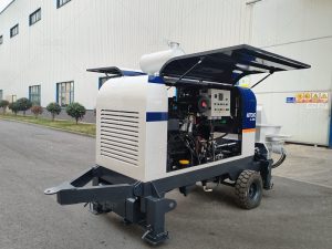 trailer concrete pump went through test in factory before shipment